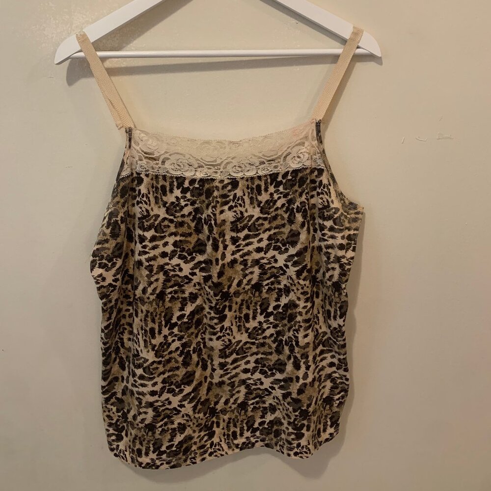 2 leopard print vintage camisoles size 14/16